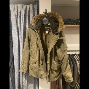 Hooded military coat